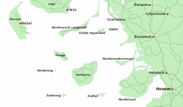 Karte Husum, Position Nordfriesland